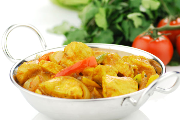 Chicken balti, a dry medium spiced curry from Birmingham